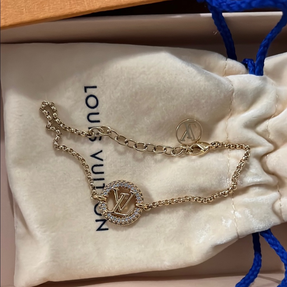 Louis Vuitton Gold Bracelet with Crystal Accents - Picture 1 of 3